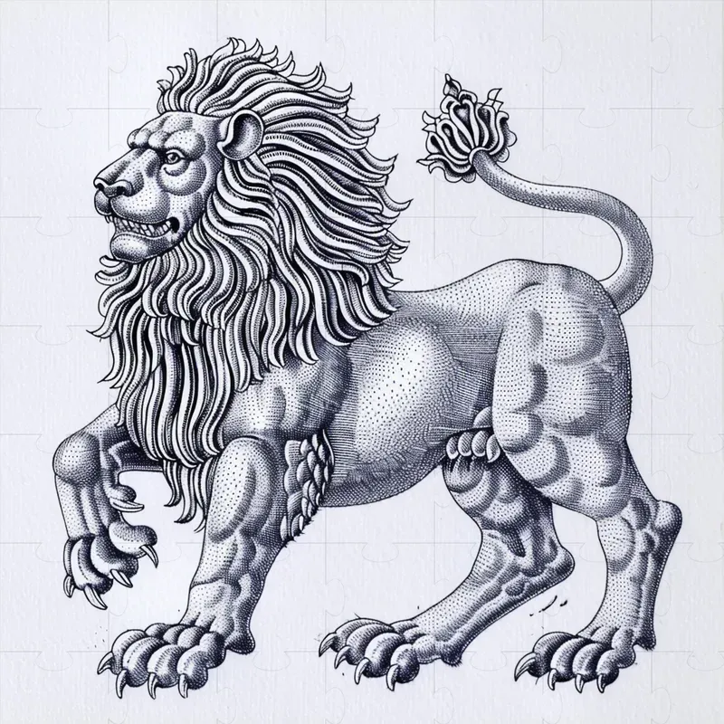 Old Middle Ages Engraving Emblems