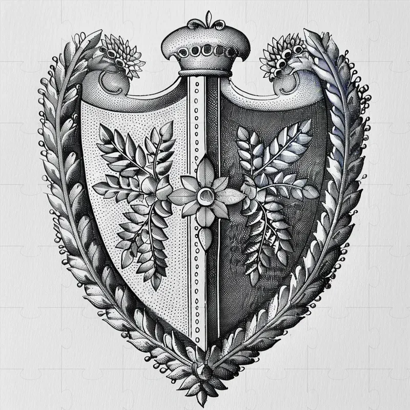 Old Middle Ages Engraving Emblems