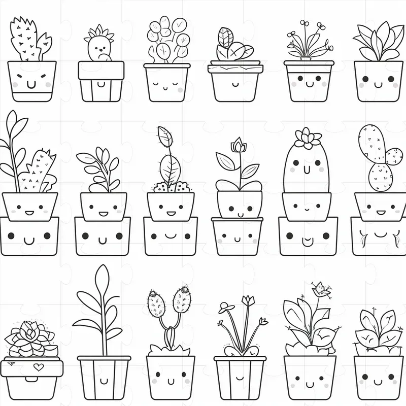 Kawaii Patterns Coloring Book Pages