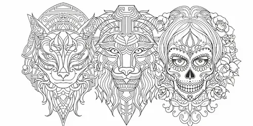 Tattoo Coloring Book Pages For Adults generated by midjourney