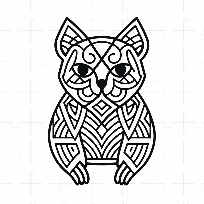 Bold Lines Animal Mandala Coloring Pages