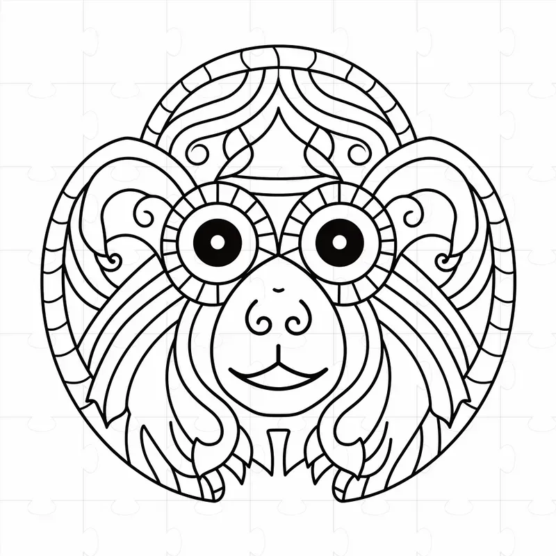 Bold Lines Animal Mandala Coloring Pages