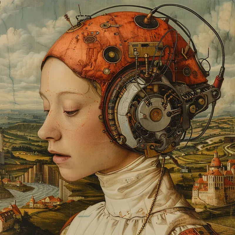 Oil Retro Futuristic Surreal Portraits
