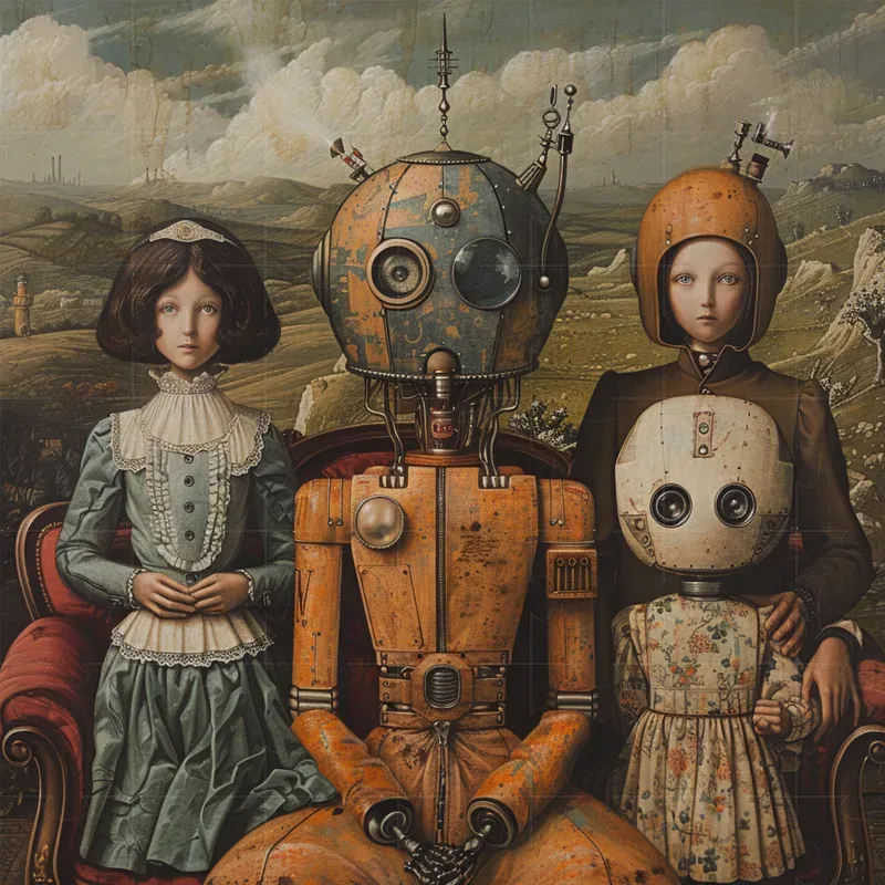 Oil Retro Futuristic Surreal Portraits