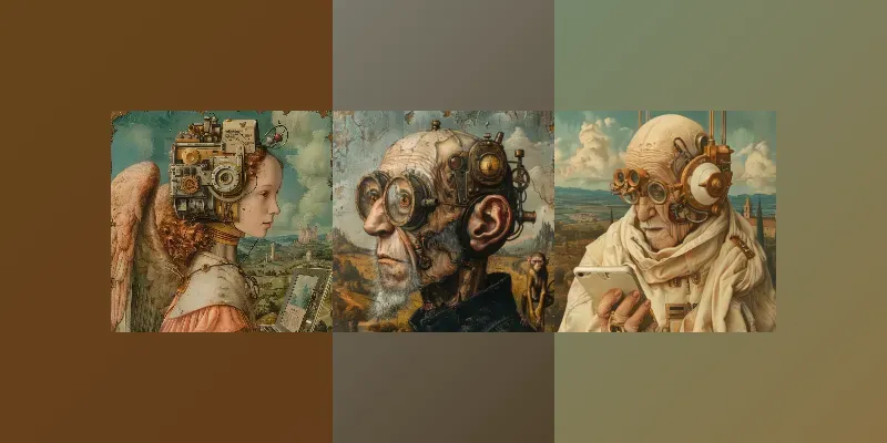 Oil Retro Futuristic Surreal Portraits generated by undefined