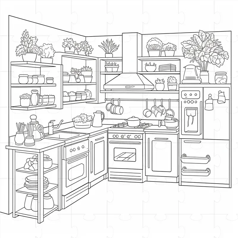 Cozy Spaces Coloring Book Pages
