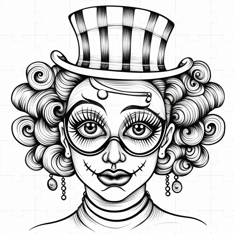 Steampunk Portraits Coloring Books Pages