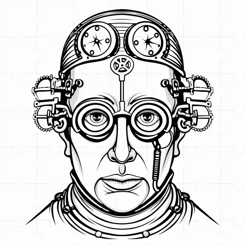 Steampunk Portraits Coloring Books Pages