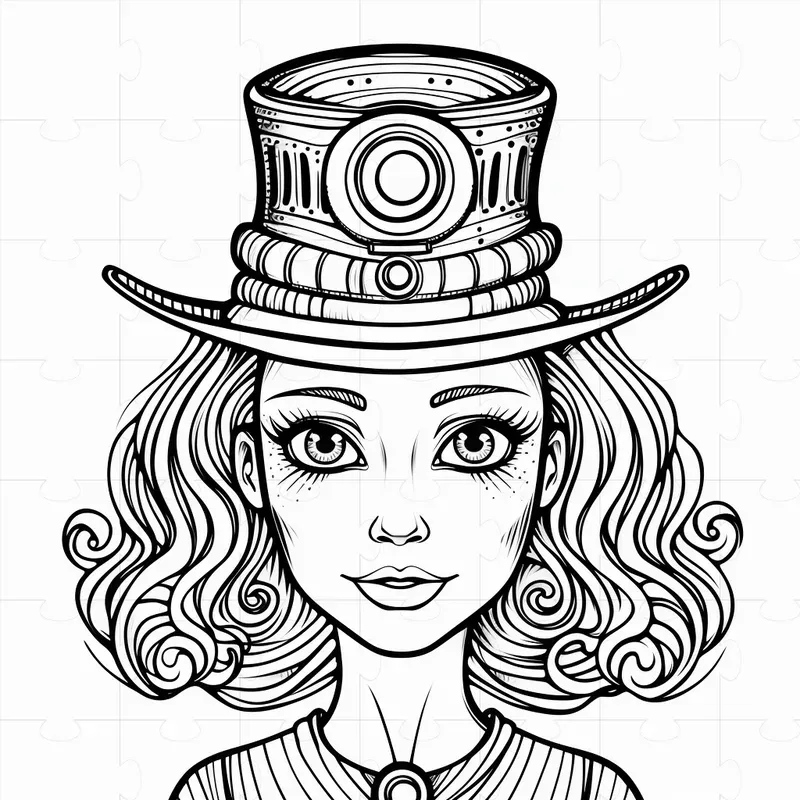 Steampunk Portraits Coloring Books Pages