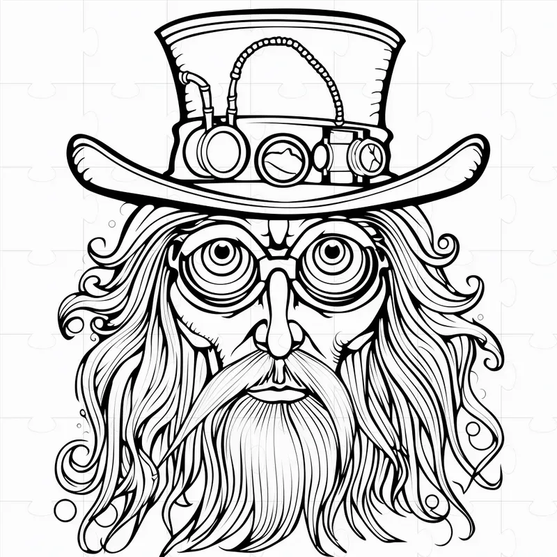 Steampunk Portraits Coloring Books Pages