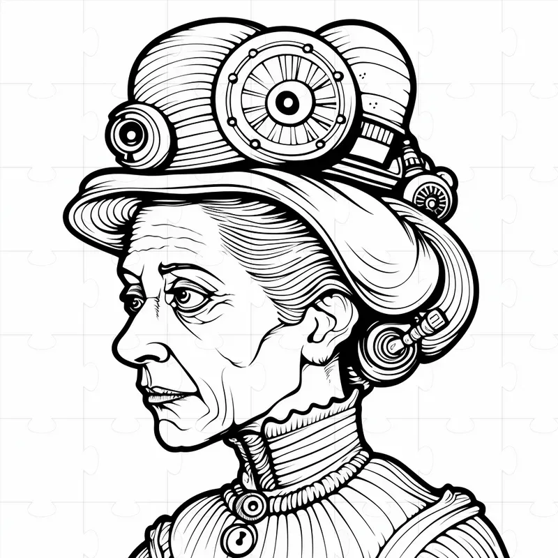 Steampunk Portraits Coloring Books Pages