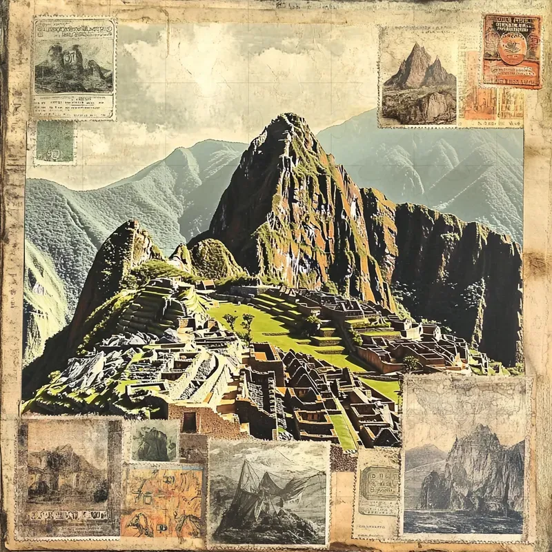 Vintage Travel Landmark Collage Postcards