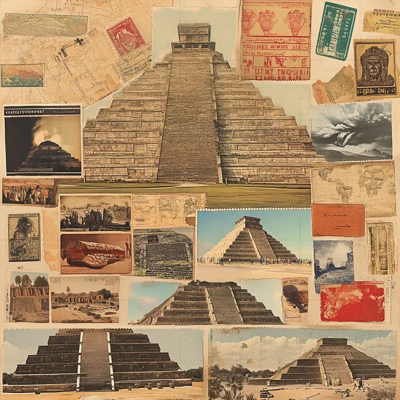 Vintage Travel Landmark Collage Postcards