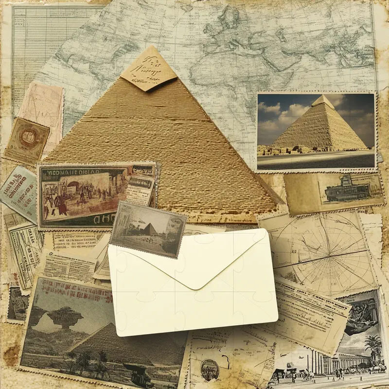 Vintage Travel Landmark Collage Postcards