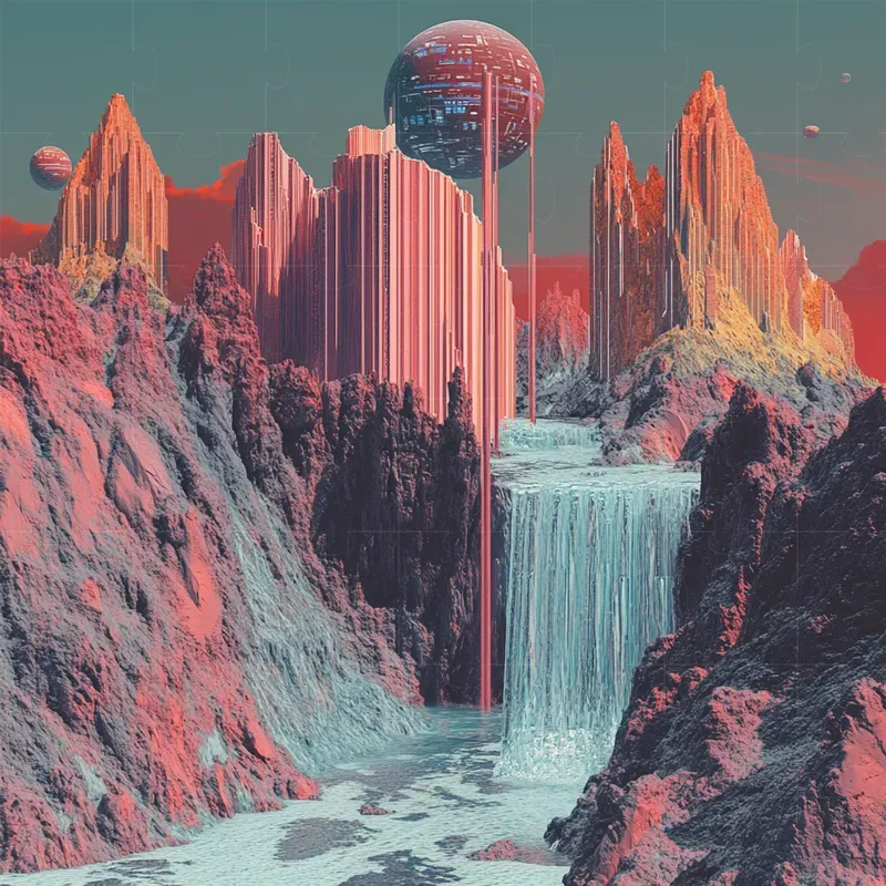 Surrealist Cyberdreamscape Posters