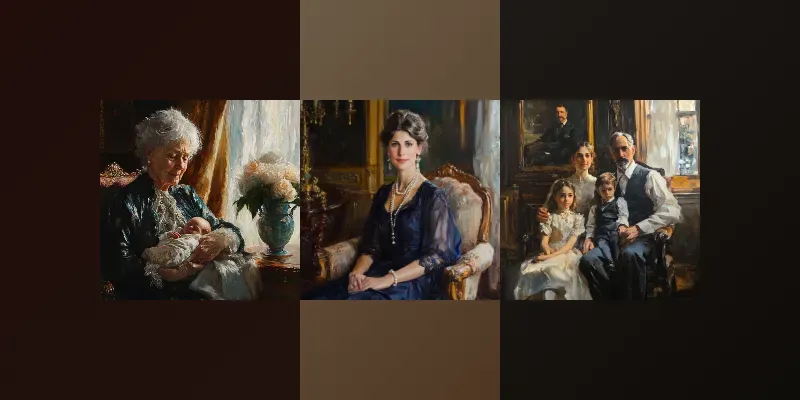 Elegant Portraits In The Style Of Sargent generated by undefined