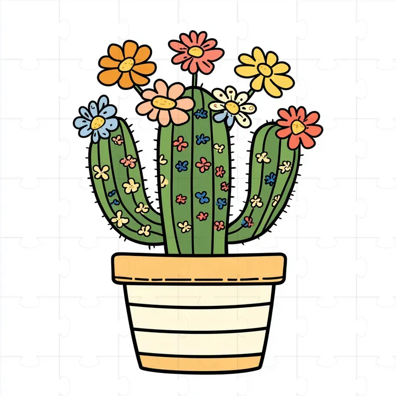 Cute Groovy Cliparts With Flower Patterns