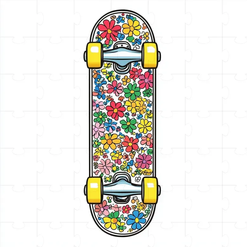 Cute Groovy Cliparts With Flower Patterns