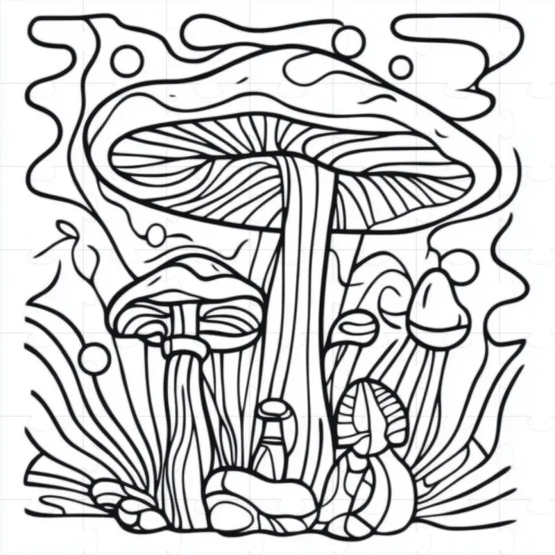 Psychedelic Groovy Coloring Book Pages