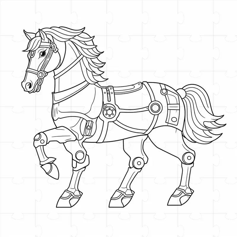 Steampunk Animals Coloring Book Pages