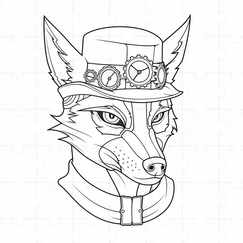 Steampunk Animals Coloring Book Pages