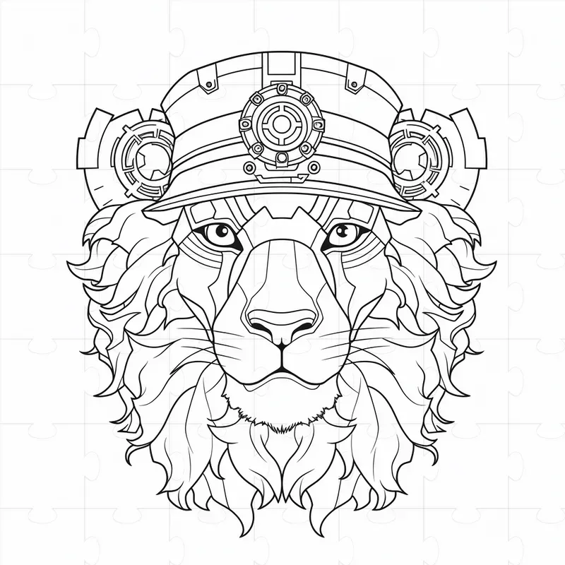 Steampunk Animals Coloring Book Pages