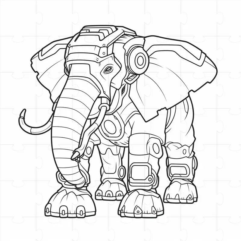 Steampunk Animals Coloring Book Pages