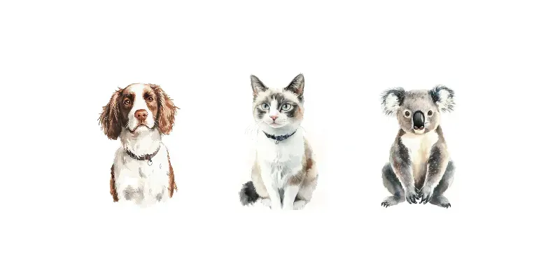 Watercolor Handpainted Animals generated by undefined