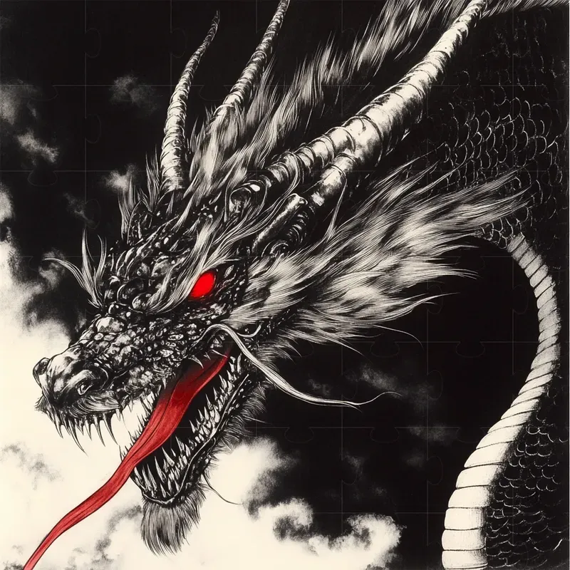 Charcoal Drawings With Red Color Accents