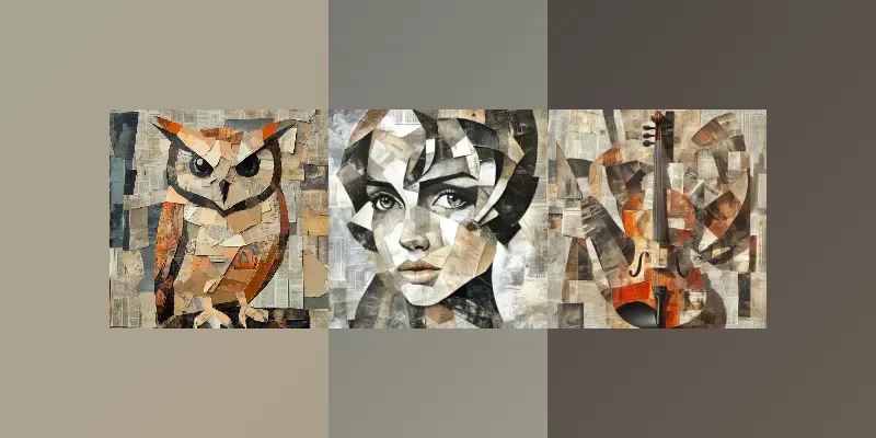 Cubist Collages With Vintage Newspapers generated by undefined