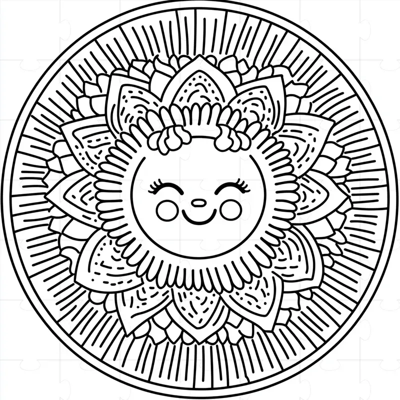 Kids Cute Kawaii Mandalas Coloring Book