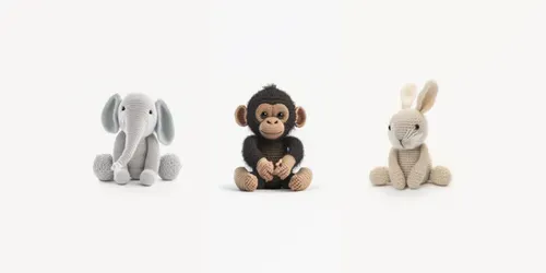 Cute Knitted Animals generated by midjourney