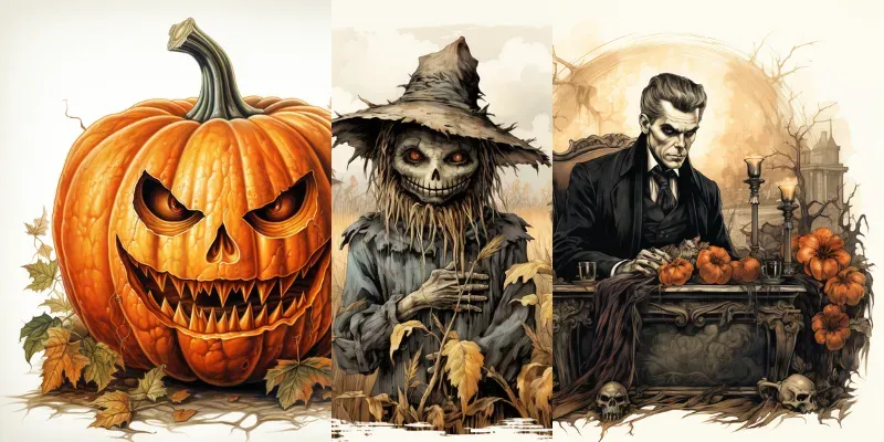 Vintage Halloween Clip Art generated by undefined