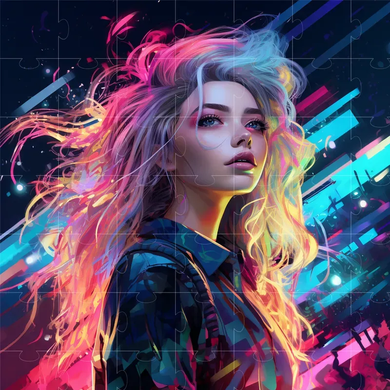 Colorful Digital Cyber Portraits