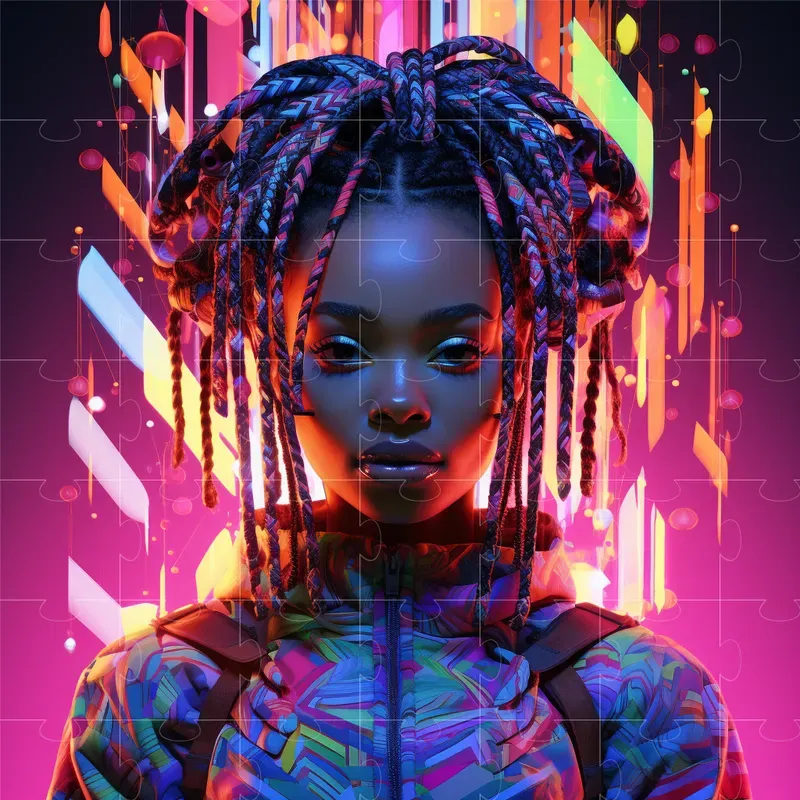 Colorful Digital Cyber Portraits