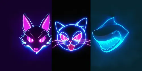 Neon Animal Avatars generated by dalle