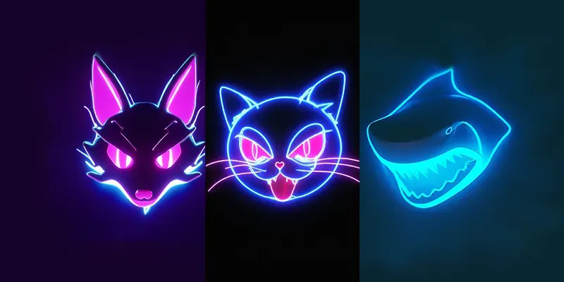 Neon Animal Avatars generated by undefined