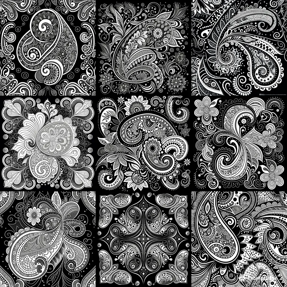 Whimsical Paisley Style Coloring Pages