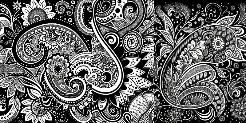 Whimsical Paisley Style Coloring Pages generated by undefined