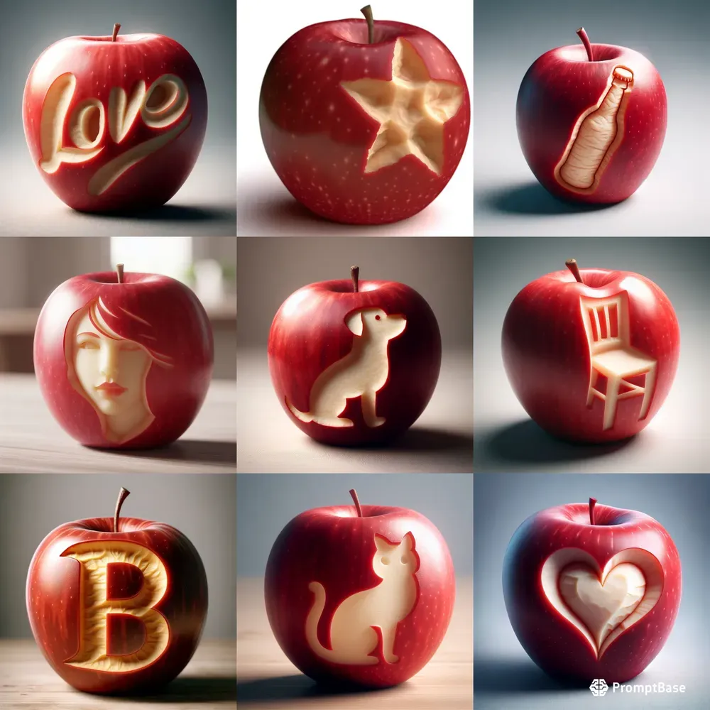 Carved Apple Art