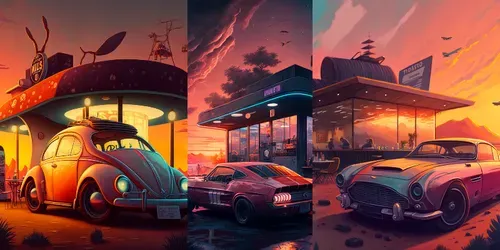 Cyberpunk Car Scenes generated by midjourney