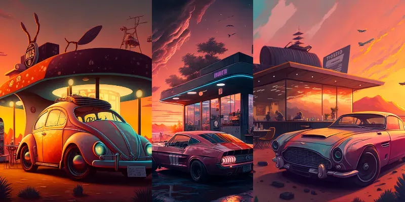 Cyberpunk Car Scenes generated by undefined