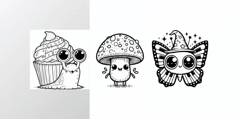 Weird And Cute Coloring Page Collections generated by undefined