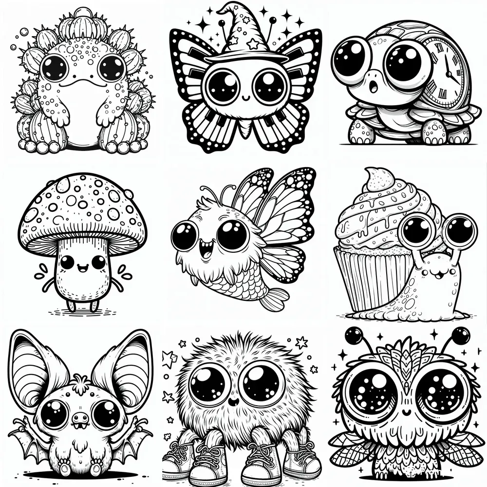 Weird And Cute Coloring Page Collections