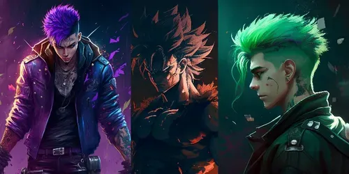 Male Anime Characters generated by midjourney