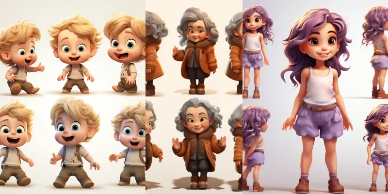 Pixar Style Characters generated by undefined