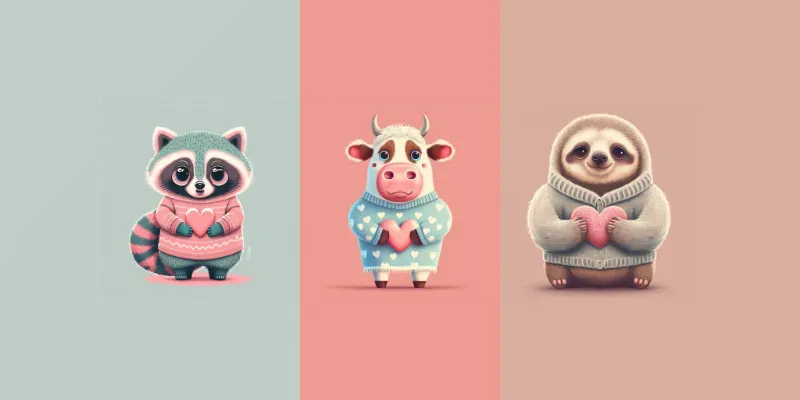 Lovely Valentines Day Animals generated by undefined