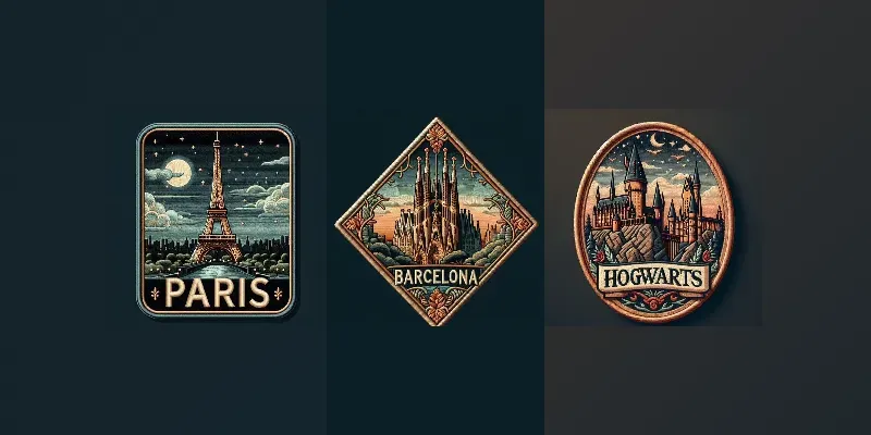 Embroidery Travel Badges generated by undefined