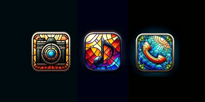 Stainedglass Mobile Apps Icons generated by undefined