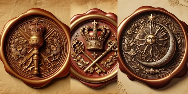 Royal Wax Seals With Majestic Symbols generated by undefined